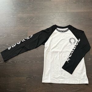 Chrome Hearts Black and White Baseball Long Sleeve Tee